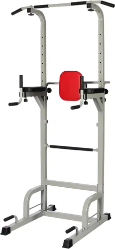 Signature Fitness Everyday Essentials - Torre de potencia con estación de inmersión para flexiones, dominadas y entrenamiento para entrenamiento de
