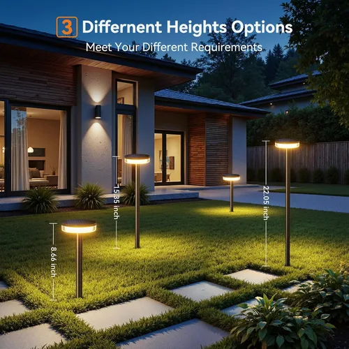 Miniatura 7 de LETMY Solar Pathway Lights Outdoor, 4 Pack 2X Brighter Solar Lights Outdoor Waterproof, Taller Pathway Light with Larger Panel, Auto On/Off Up to