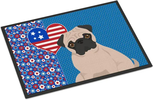 Miniatura 30 de Caroline's Treasures WDK5119JMAT Airedale Terrier USA - Tapete para interiores o exteriores, 24 x 36 pulgadas, tapete para puerta delantera