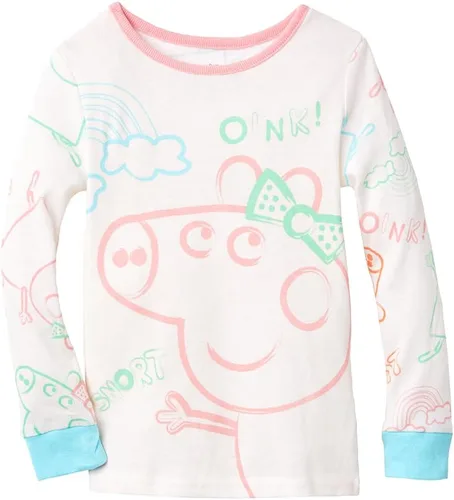 Miniatura 2 de Peppa Pig Conjunto de 4 piezas de algodón de manga larga y pantalones de pijama para niñas pequeñas