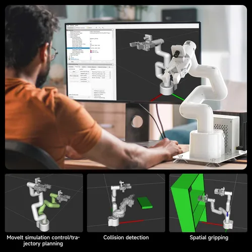 Miniatura 5 de Yahboom Jetson Nano - Brazo robot colaborativo de 4 GB ROS programable OpenCV para ingenieros mecánicos, 7Dof con pinza adaptativa