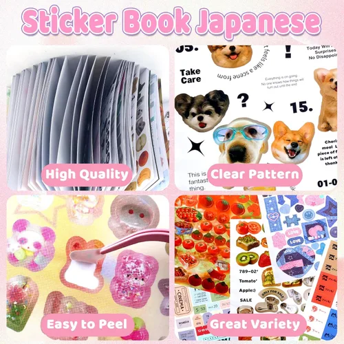 Miniatura 2 de Calcomanías coreanas para tarjetas fotográficas kpop, 3500 para decoración de libros, estéticas, purpurina, mariposa, amor, cinta, flor, alfabeto