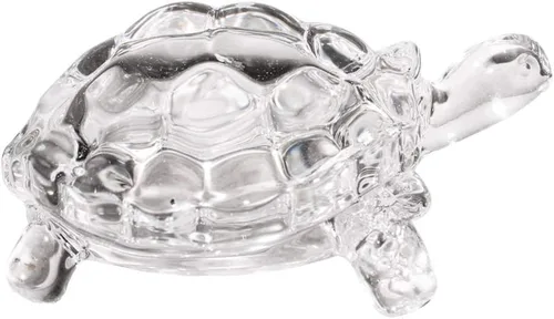 WINOMO Estatua de tortuga de cristal Feng Shui, tortuga de cristal transparente para decoración de acuario, paz, prosperidad y energía positiva