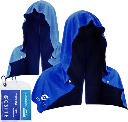 Miniatura 13 de CSITE Toallas refrescantes con capucha, toallas de enfriamiento instantáneo para cuello y cara, protección solar UPF 50, toalla de hielo para climas