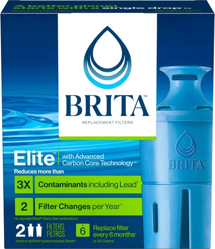 Miniatura 11 de Reemplazos de filtro Brita para jarras de agua y dispensadores, Elite, certificado NSF para eliminar el 99% del plomo, 2 unidades, azul
