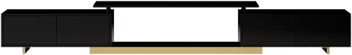 Homary - Soporte extensible para sala de estar, consola multimedia para televisores de 65 a 85 pulgadas (negro)
