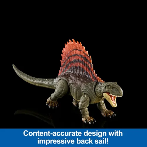 Miniatura 3 de Mattel Jurassic World Dominion Hammond Collection - Figura de acción de dinosaurio, juguete de dinosaurio Dimetrodon con articulación y mandíbula