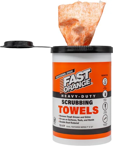 Miniatura 5 de Toallas de Limpieza de Alta Resistencia Fast Orange Eliminan Grasa Dura, Mugre, Pintura, Resinas, Pegamento y Más, para Manos, Herramientas
