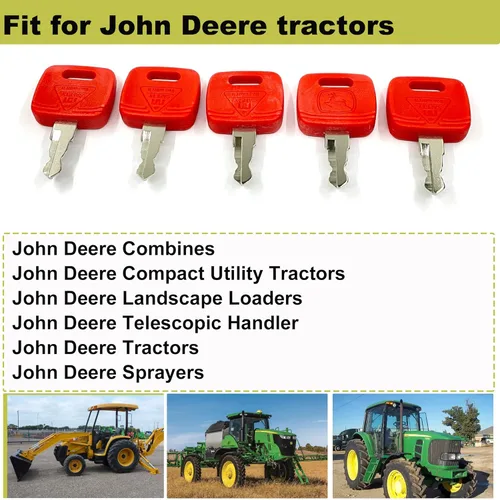 Miniatura 2 de 5 llaves John Deere RE183935 RE71557 Llave de encendido para tractor John Deere 110tlb 2032R 2038R 5320 3120 3320 3720 4044 4210 4320 4310 4510 4710