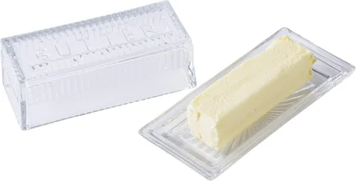 Miniatura 9 de Tablecraft Plato individual, vidrio transparente, mantequilla en relieve, 7 x 3 x 2.75, paquete de 6