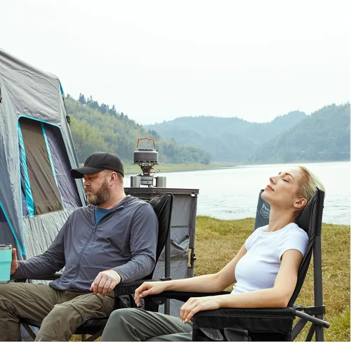 Miniatura 2 de TIMBER RIDGE Silla de camping plegable de gran tamaño, respaldo alto, resistente para adultos, soporta hasta 500 libras con soporte para tazas