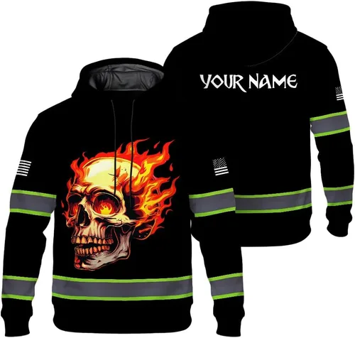 Miniatura 11 de Maddly Colección de ropa de trabajo de alta visibilidad con bandera de EE. UU. personalizada con nombre para trabajadores, corredores, camioneros