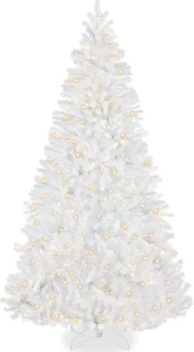 Miniatura 13 de Best Choice Products Artificial Frosted Christmas Tree, 7.5ft Premium Pre-Lit Realistic Spruce Holiday Décor w/Dense Branches, Metal Base – Blue