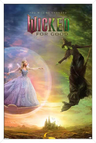 Miniatura 11 de Wicked: For Good (2025) - Póster de pared de una hoja de burbujas, 22.4 pulgadas de largo x 14.7 pulgadas de ancho, versión enmarcada de madera