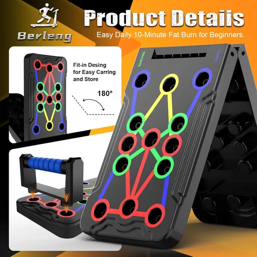 Miniatura 7 de IUT Solid Push Up Board 15 in 1 Home Workout Equipment Multi-Functional Pushup Stands System Fitness Floor Chest Muscle Exercise Professional Mango