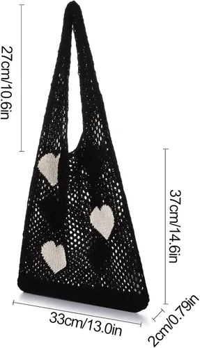Miniatura 2 de Ovida Bolso de mano de ganchillo de malla, bolsa de playa Fairycore, bolso hobo de hadas, estilo grunge, bolso estético Y2K para mujeres y niñas