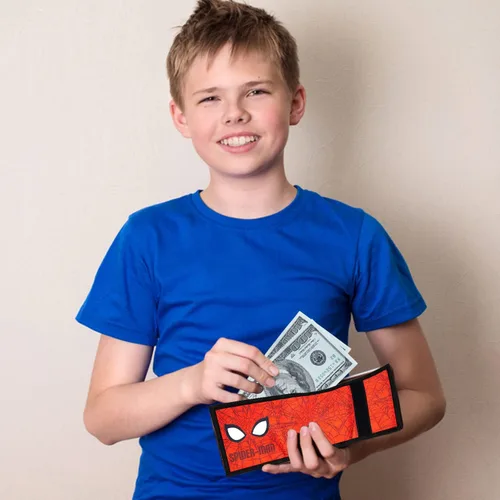 Miniatura 6 de Marvel Cartera de Spiderman para niños, cartera de hombre con Vengadores, cartera de hombre araña para niños, cartera plegable de Vengadores