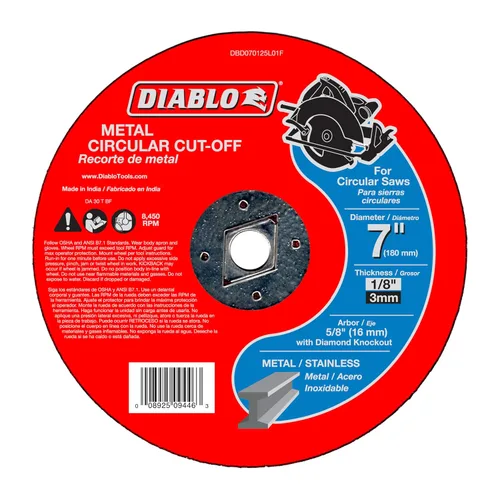 Miniatura 19 de Diablo Disco de corte de metal de diamante para metal, durabilidad extrema y larga vida útil, segmentado, 5 pulgadas de diámetro, eje de 7/8
