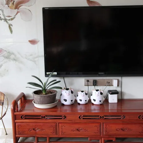 Miniatura 8 de Hucha de vaca con leche y vaca, caja de ahorro de dinero con animales lindos para niños y niñas, decoración del hogar