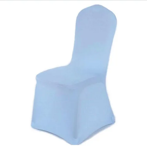 Miniatura 14 de Funda para silla de color sólido, funda elástica de elastano, para banquete de boda, fiesta, banquete, hotel, comedor, color blanco