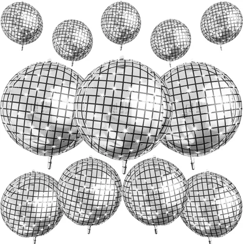 Miniatura 41 de 12 globos redondos de aluminio azul marino, globos de helio 4D de 22 pulgadas, 15 pulgadas, 10 pulgadas, globo de aluminio azul metálico