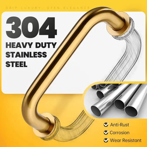 Miniatura 2 de Kolet Manija de puerta de ducha, manija de puerta de ducha de cristal de centro a centro, acero inoxidable 304, compatible con vidrio de 1/4 a 1/2