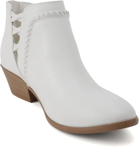 Miniatura 5 de Soda Sincere - Botines de tacón bajo para mujer con correas elásticas cruzadas