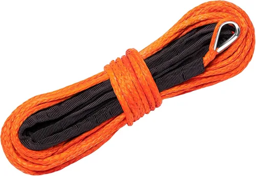 METOWARE Cuerda de cabrestante sintética, línea de cable de cabrestante de 1/4 pulgadas x 50 pies, 10000 libras con funda protectora para vehículos