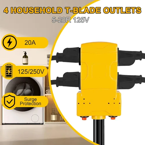 Miniatura 5 de [240 V a 120 V] Suplevel Adaptador de 30 amperios a 20 amperios de 110 V, adaptador NEMA 10-30P a 4X 5-15R/5-20R Adaptador de Distribución