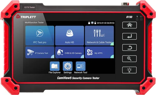 Miniatura 20 de Triplett 8075 CamView IP Pro-X - Probador de cámara CCTV con PoE, servidor DHCP incorporado y pantalla táctil TFT de 7 pulgadas - NTSC/PAL, HD-CVI