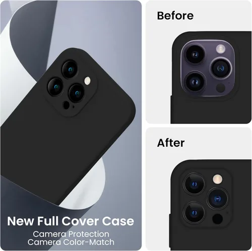 Miniatura 3 de FireNova Funda para iPhone 14 Pro, funda de silicona mejorada [protección de cámara] con [2 protectores de pantalla], forro interior de microfibra