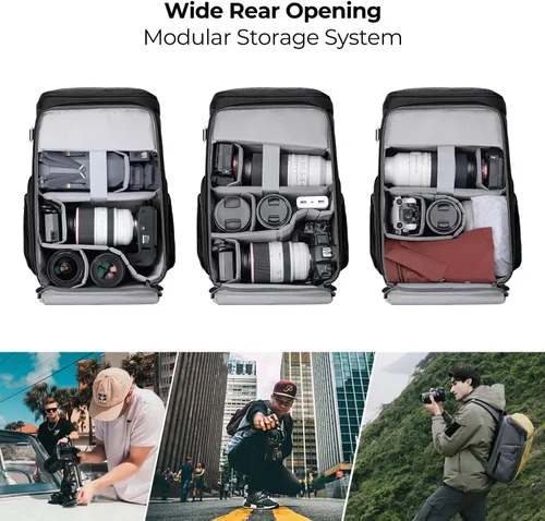 Miniatura 3 de K&F CONCEPT Mochilas profesionales para fotógrafos 25L de gran capacidad Funda para cámara impermeable Mochila para cámara de fotografía