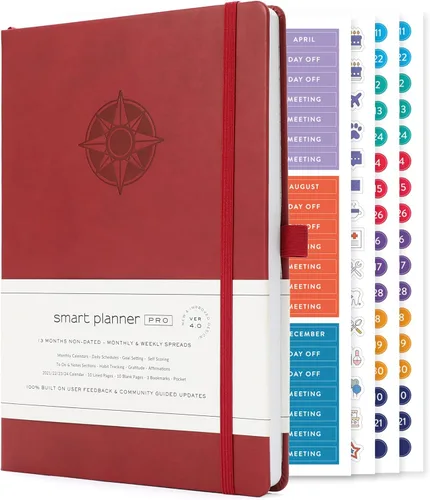 Miniatura 12 de Smart Planner Pro - Planificador diario sin fecha - Agenda grande A4 - Logre objetivos y aumente la productividad con secciones semanales