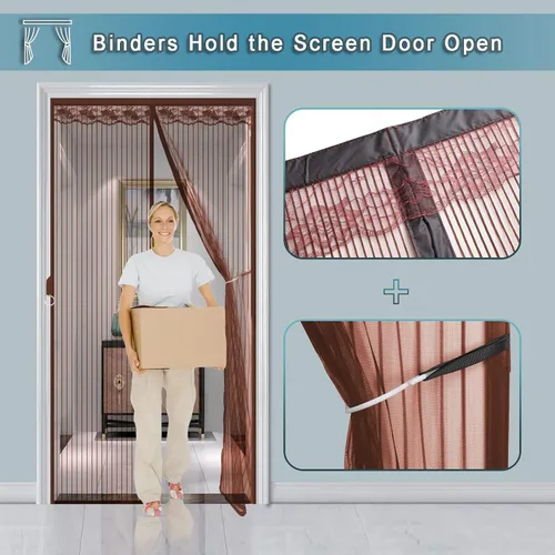Miniatura 2 de Puerta mosquitera magnética para garaje de 27 x 70 pulgadas, se adapta a puertas de 25 x 68 pulgadas, con potentes imanes aptos para mascotas