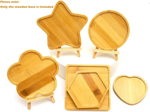 Miniatura 2 de Lanyani 6 bases de mosaico de madera, sustratos de varias formas para manualidades de mosaico, base de posavasos de azulejos de mosaico..
