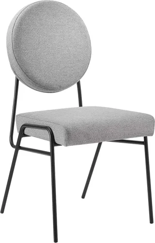Miniatura 12 de Modway Craft - Juego de 2 sillas laterales tapizadas de tela, color negro carbón