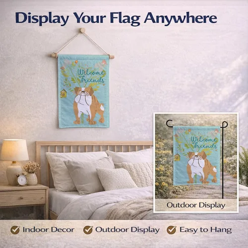 Miniatura 7 de Caroline's Treasures BB7602GF Bandera de jardín con texto en inglés "Welcome Friends" - Bandera decorativa para patio exterior, patio, parterres