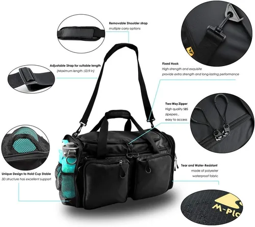 Miniatura 2 de Bolsa de lona para hombre, ultraligera, plegable, bolsa de lona para gimnasio, compartimento para zapatos de 40 litros y bolsillo húmedo, transporte