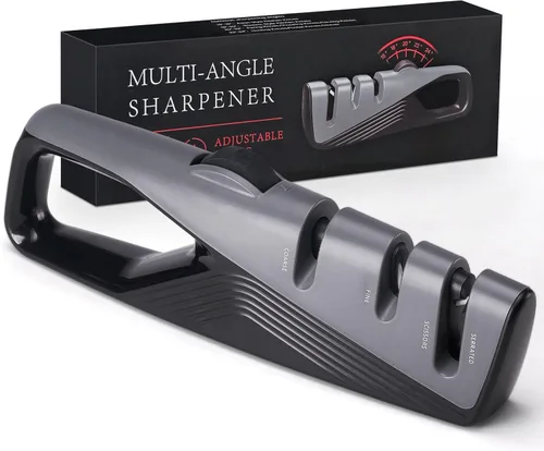 Afilador de cuchillos con 5 ángulos ajustables, herramienta afiladora de cuchillos gruesa y fina, afilador de cuchillos manual de mano para todos