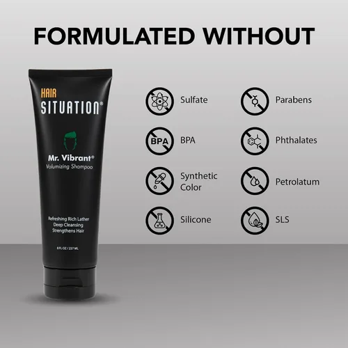 Miniatura 4 de Hair Situation Mr. Vibrant Champú voluminizador para hombre con biotina y bloqueador de DHT – Fórmula espesante para un cabello más fuerte y lleno