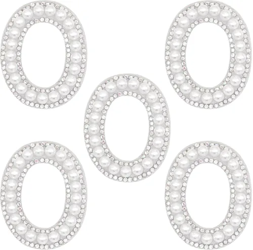 Miniatura 19 de Parche de letras A-Z para planchar con diamantes de imitación brillantes de perlas del alfabeto inglés, parche de costura para vestido de novia