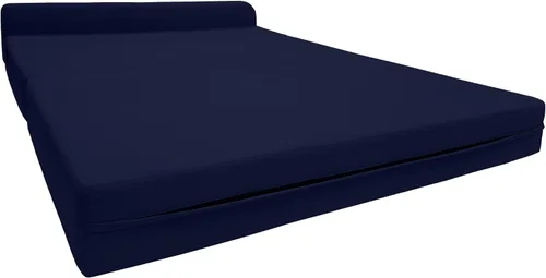 Miniatura 3 de D&D Futon Furniture. Silla plegable de espuma, sofá de estudio, colchón de espuma plegable para invitados (6 x 48 x 72 pulgadas, azul marino)