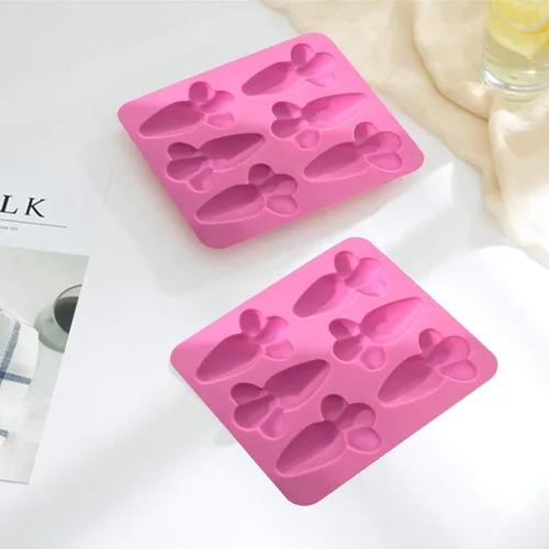 Miniatura 3 de ASkinds Molde de chocolate con zanahoria de Pascua, 6 cavidades, bandeja de silicona antiadherente para chocolate, molde para hornear bricolaje