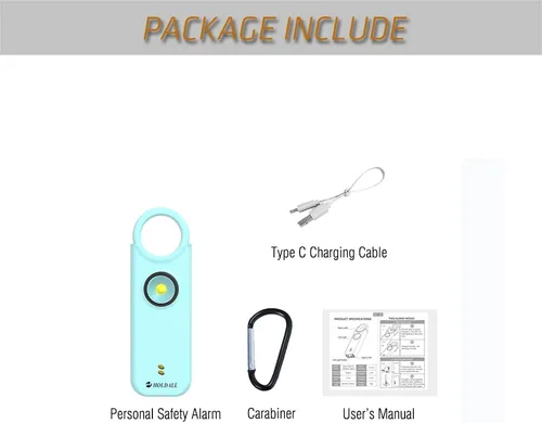 Miniatura 6 de Alarma de seguridad personal para mujeres, sirena fuerte de 135 dB con luz estroboscópica, advertencia acústica, alarma de seguridad de emergencia