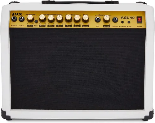 Miniatura 8 de LyxPro Amplificador de guitarra eléctrica de 20 W, altavoz incorporado, conector para auriculares y entrada auxiliar que incluye ganancia, graves