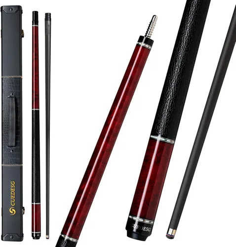 Palo de Billar de Fibra de Carbono 10.5mm/11.8mm/12.5mm, Palo de Piscina de Baja Deflexión con Empuñadura de Madera Rara, Palo de Billar Profesional