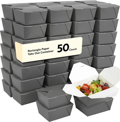 Miniatura 34 de Restaurantware Contenedor desechable para llevar, 30 oz / #1, negro