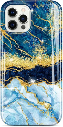 Miniatura 11 de Funda dorada con purpurina compatible con iPhone 12 Mini, diseño de mármol, delgada, a prueba de golpes, TPU suave de goma suave, funda de teléfono