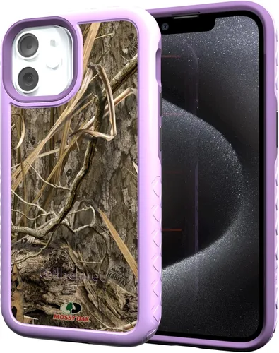 Miniatura 32 de cellhelmet Mossy Oak Agua Yellowfin Funda de doble capa en gris diseñada para iPhone 13 Mini a prueba de golpes y caídas, duradera, como se ve