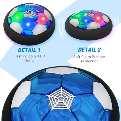 Miniatura 2 de Pelota de Fútbol LED Flotante Juguetes para Niños, Pelota de Entrenamiento con Poder de Aire para Niños Jugando Fútbol en Interiores y Exteriores
